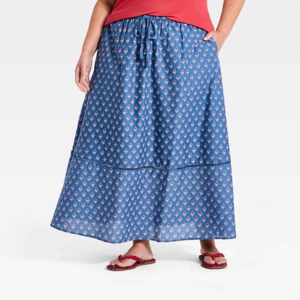 Universal Thread - Women's Maxi Full Skirt - Universal Thread Blue Fl Blue